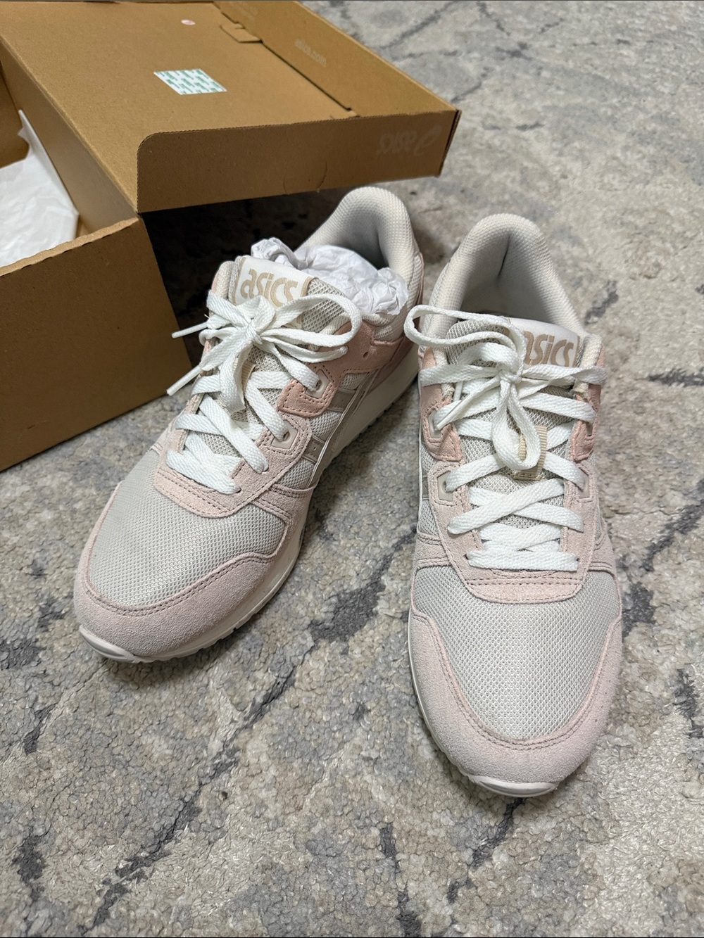 ASICS Women's Cream and Blush Retro Runner Sneakers